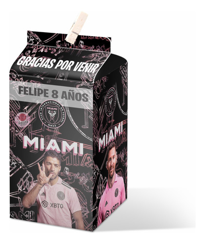 Inter Miami Cajas Souvenirs 20x9cm X10 Personalizadas