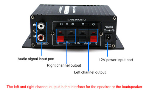Amplificador De Potência Mini 12v Ak170 Amp Use Amplificador