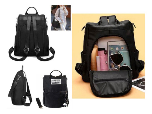 Imagem 1 de 7 de Mochila Bolsa Feminina Anti Furto: Impermeável Com Chaveiro