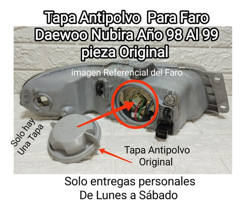 Tapa Antipolvo Para Faro  Daewoo Nubira 98/99 Original Usado