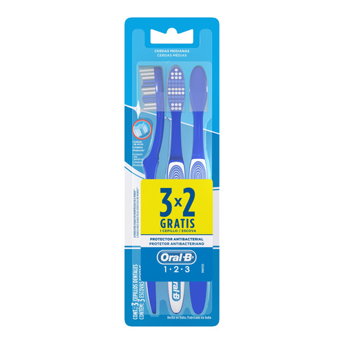 Imagen 1 de 1 de Cepillo dental Oral-B 123 Classic pack x 3