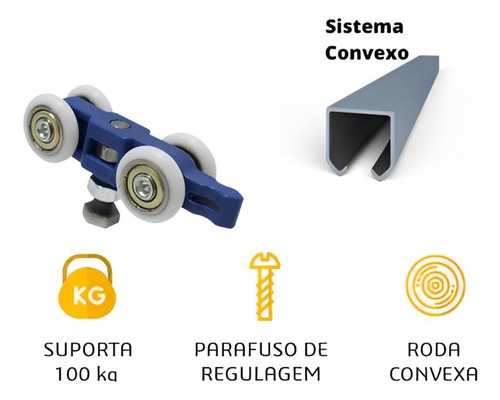 Sistema Porta De Passagem F/ Lateral Jp700 Convexo Joelini