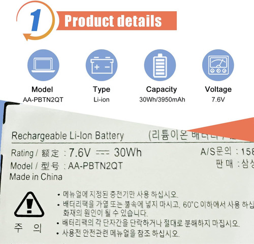 Asodi Aa-pbtn2qt P/ Samsung 9 900x3n Np900x3n Series Y Mas!