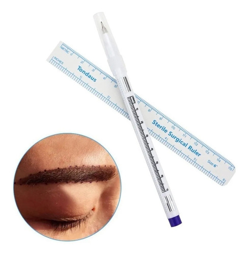 Marcador De Piel + Regla Para Cejas Microblading Y Pestañas