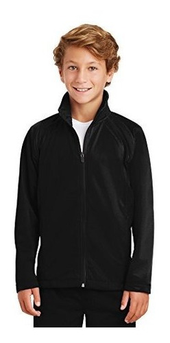 Chaqueta Deportiva De Tricot Para Jóvenes Sport-tek, Negra, 