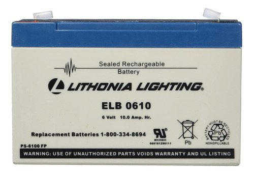 Lithonia Iluminacion Elb 0610 6 V Reemplazo De La Bateri