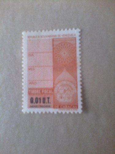 Imagen 1 de 1 de Estampillas Venezuela Timbres Fiscales 0,01 Unidades Tributa