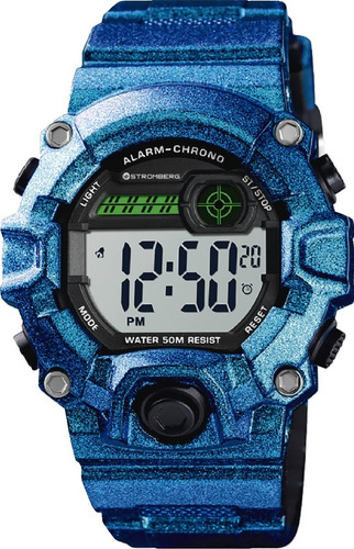 Reloj Stromberg Snap Sumergible Digital Azul Metalizdo