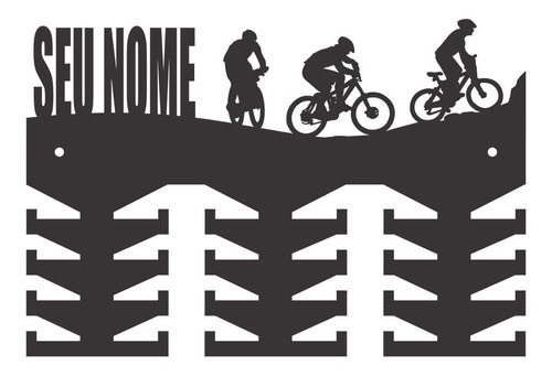 Porta Medalhas Mountain Bike Masculino - Com Nome