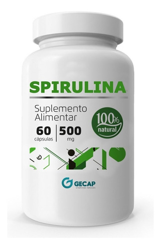 Spirulina Legítima 500mg 60 Cápsulas  - Aumenta Imunidade 