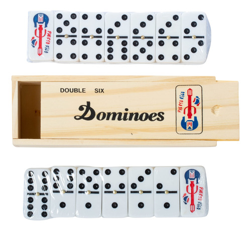 Artisan Owl Puerto Rico Double Six Dominoes Set Con Diseño.