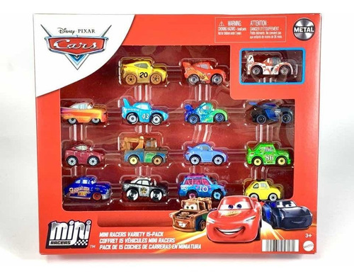 Cars - Mini Racers - Pack De 15 Coches De Carreras - Mattel 