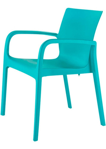 Silla Moderna Para Comedor Terraza De Polipropileno Set De 4 Estructura De La Silla Turquesa