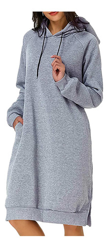 Sudadera Con Capucha Y Bolsillo De Manga Larga Para Mujer N