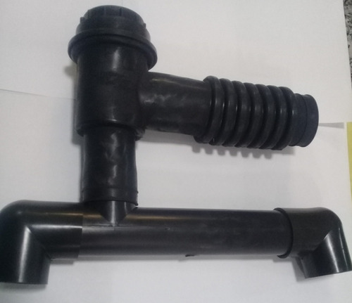 Imagen 2 de 6 de Sifon Cocina Doble Para Bacha Baldoni Standar Caucho Negro