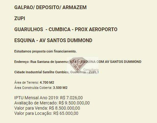 Imagem 10 de 11 de Galpão Industrial Aeroporto Cumbica Abaixo Da Avaliação - Ga0075