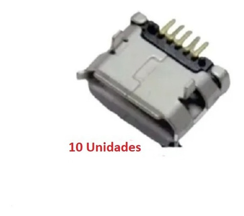 Imagem 1 de 5 de Conector Carga Micro Usb V8-5 Pinos Cel. Tabl.  /26 - 10 Pçs
