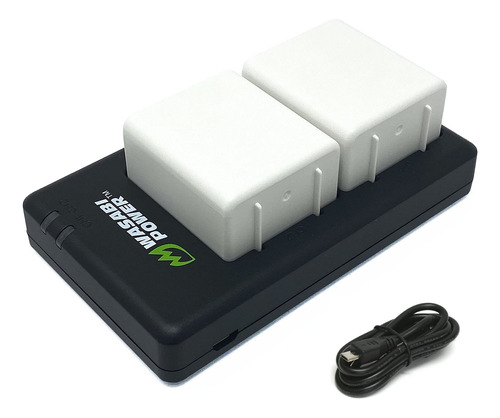 Wasabi Power Batería (paquete De 2) Y Cargador Dual Para A.