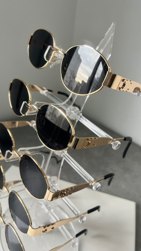 Gafas Lentes De Sol Ovaladas Importado Unisex Clásico Dorado Negro Dorado Dorado