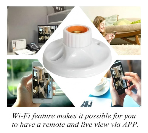 Portalámparas Real, Mini Cámara Oculta, 1080p, Wifi, App 4k