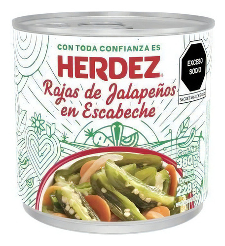 Chile Jalapeño Herdez Rajas En Escabeche 380 Gr