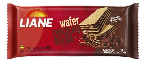 Biscoito Wafer Chocolate Belga Sem Lactose 90g - Liane