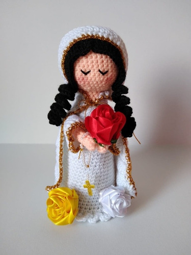 Virgen Rosa Mística Amigurumi