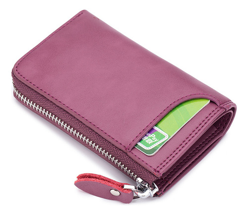 Rose Purple - Cartera Multifuncional De Cuero Para Llaves De