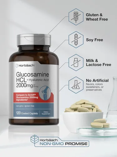 Glucosamina Hcl Con Ácido Hialurónico 2000 Mg 120 Comprimido Sabor