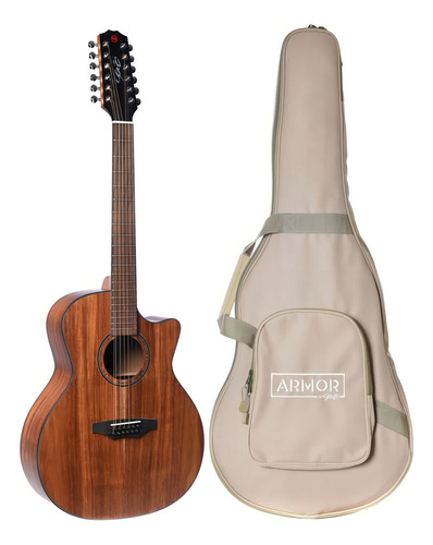 Violão Seizi Supreme Ryu Cutaway 12 Cordas Koa Satin Com Bag