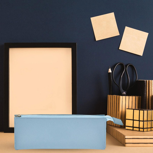 Bolsa De Maquillaje Cosmético Impermeable De Pu Bolsa Azul