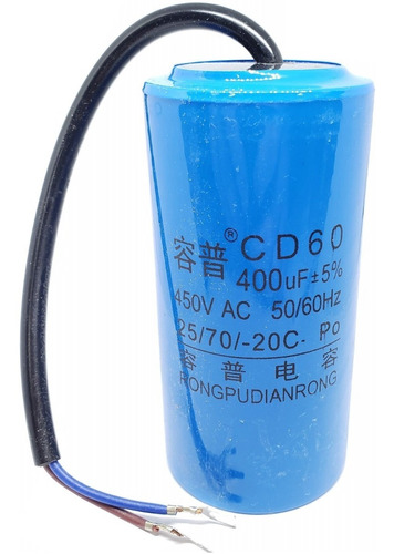 Capacitor De Arranque Para Motores 400uf 450vac Cd60