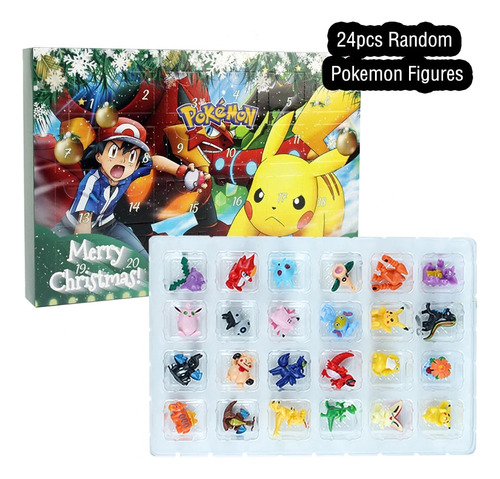 Figuras Pokémon Caja De Regalo Verde Con 24 Figuras