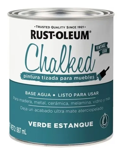 Pintura Rust Oleum Brochable Tizado Verde Estanque 0.887 Lts