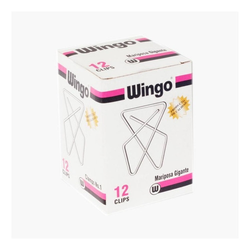 Clip Mariposa Nº 1 Wingo Pack 4 Cajas