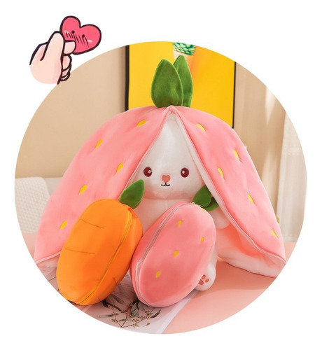 Muñeca De Peluche Strawberry Carrot Transforms Rabbit