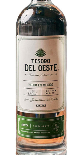 Pack De 12 Raicilla Tesoro Del Oeste Clásica 750 Ml