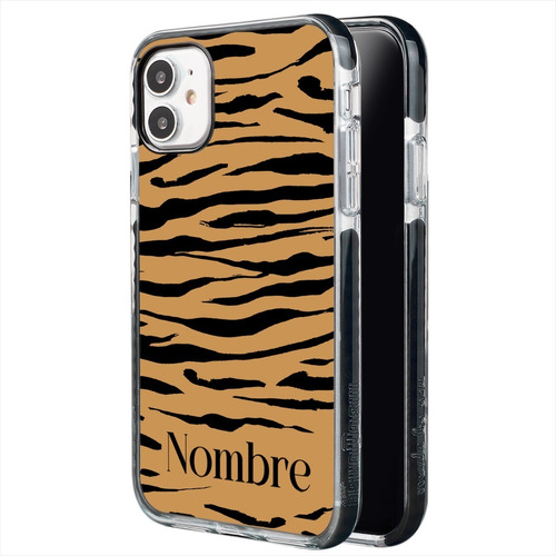 Funda Para iPhone Animal Print Tigre Personalizada Tu Nombre