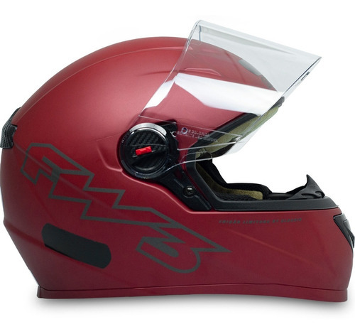 Capacete Integral Moto Gt Classic Vermelho Bordô Narigueira Tamanho do capacete 60