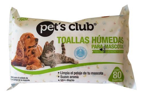 Pet's Club - Toallita Húmeda Para Mascotas