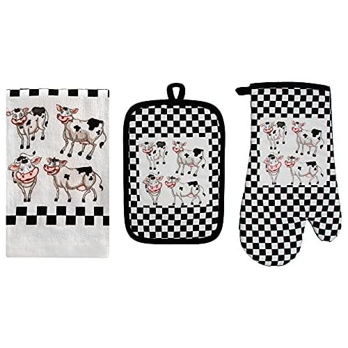 Oven Mitt And Potholder Kitchen Set | 3 Piece Laughing ...