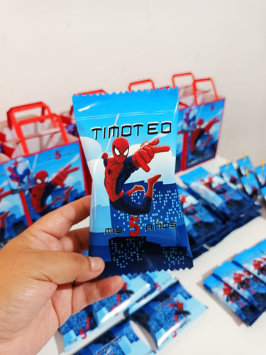 Candy Bar Personalizado Hombre Araña Para 10 Chicos