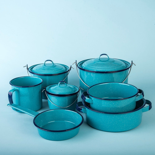 Imagen 7 de 10 de Batería De Cocina Popular 10 Piezas De Peltre Cinsa