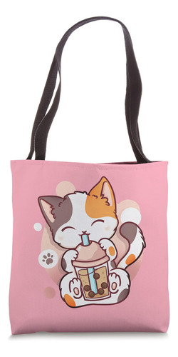 Cat Boba Tea Bubble Tea Anime Kawaii Neko Bolsa De Tela