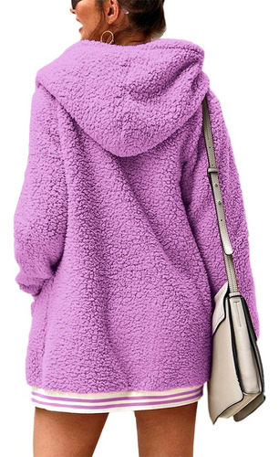 Chamarra Sherpa Con Capucha Para Mujer #3-c