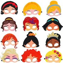 Comprar 12 Máscaras De Princesa Máscaras De Fiesta De Cumplea...