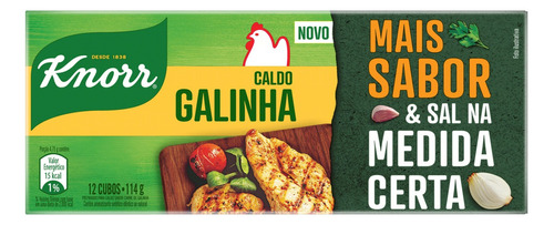 Caldo em Tablete Galinha Knorr Mais Sabor Caixa 114g 12 Unidades