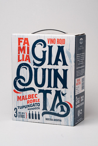 Vino Familia Giaquinta Bag In Box Malbec Roble 4x3lts