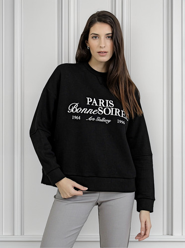 Buzo Oversize Con Bordado Paris
