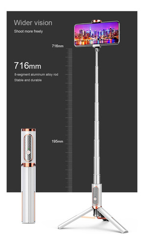 Imagen 4 de 9 de Trípode Portátil Del Teléfono Del Palillo Del Blanco